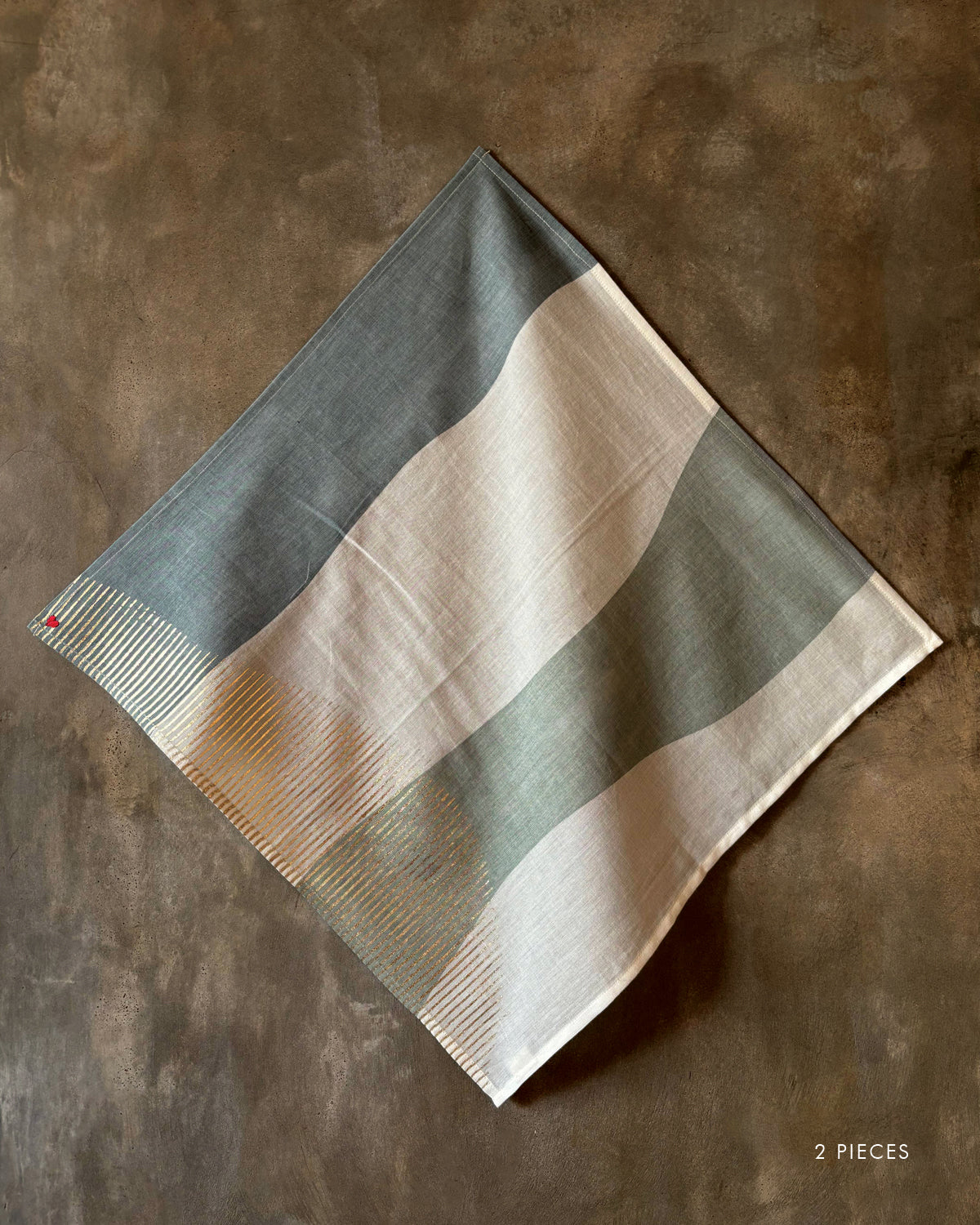 Mountain Scapes Table Napkins Set of 4 - Off-White Blue