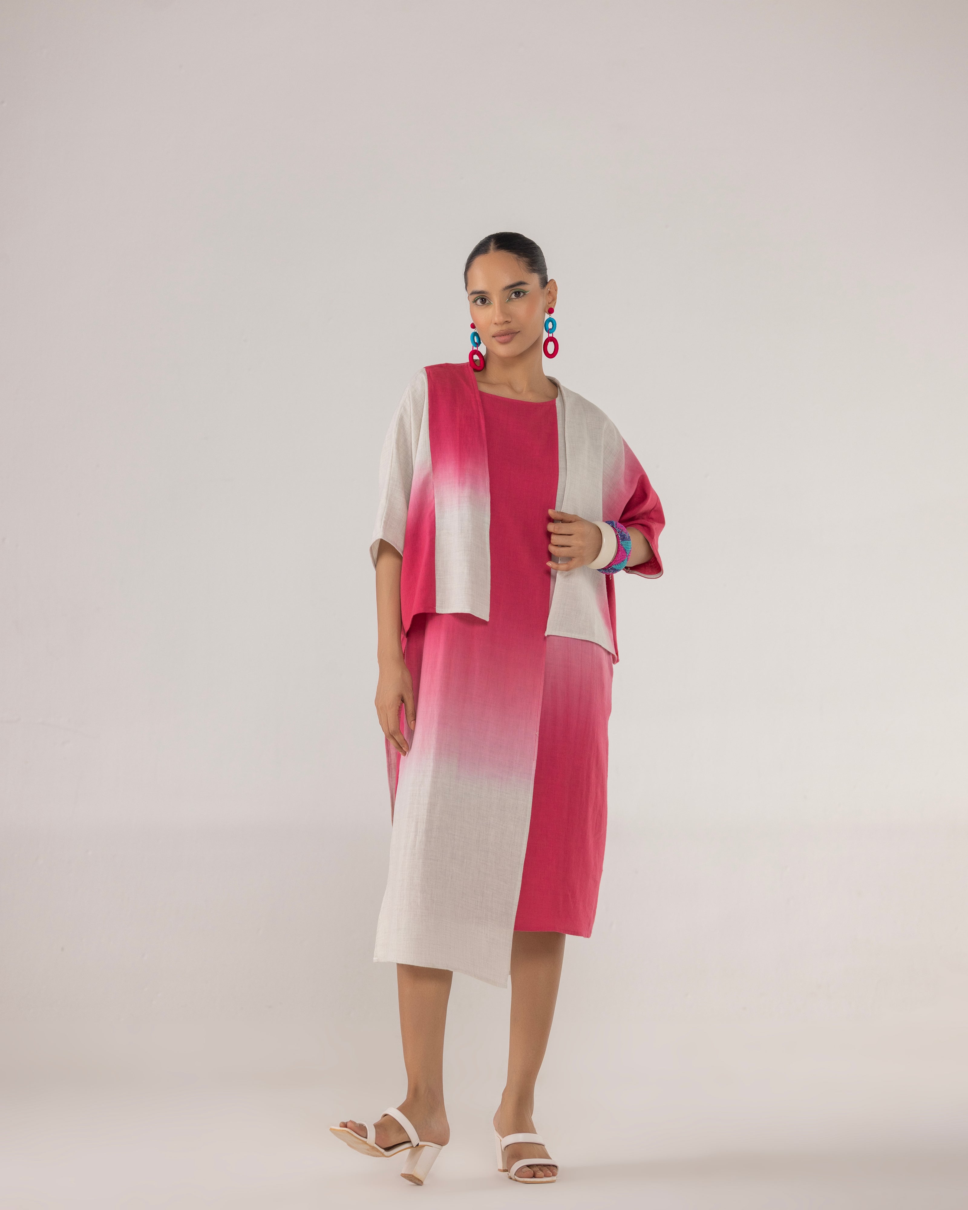 FADE LAYERED DRESS AND JACKET