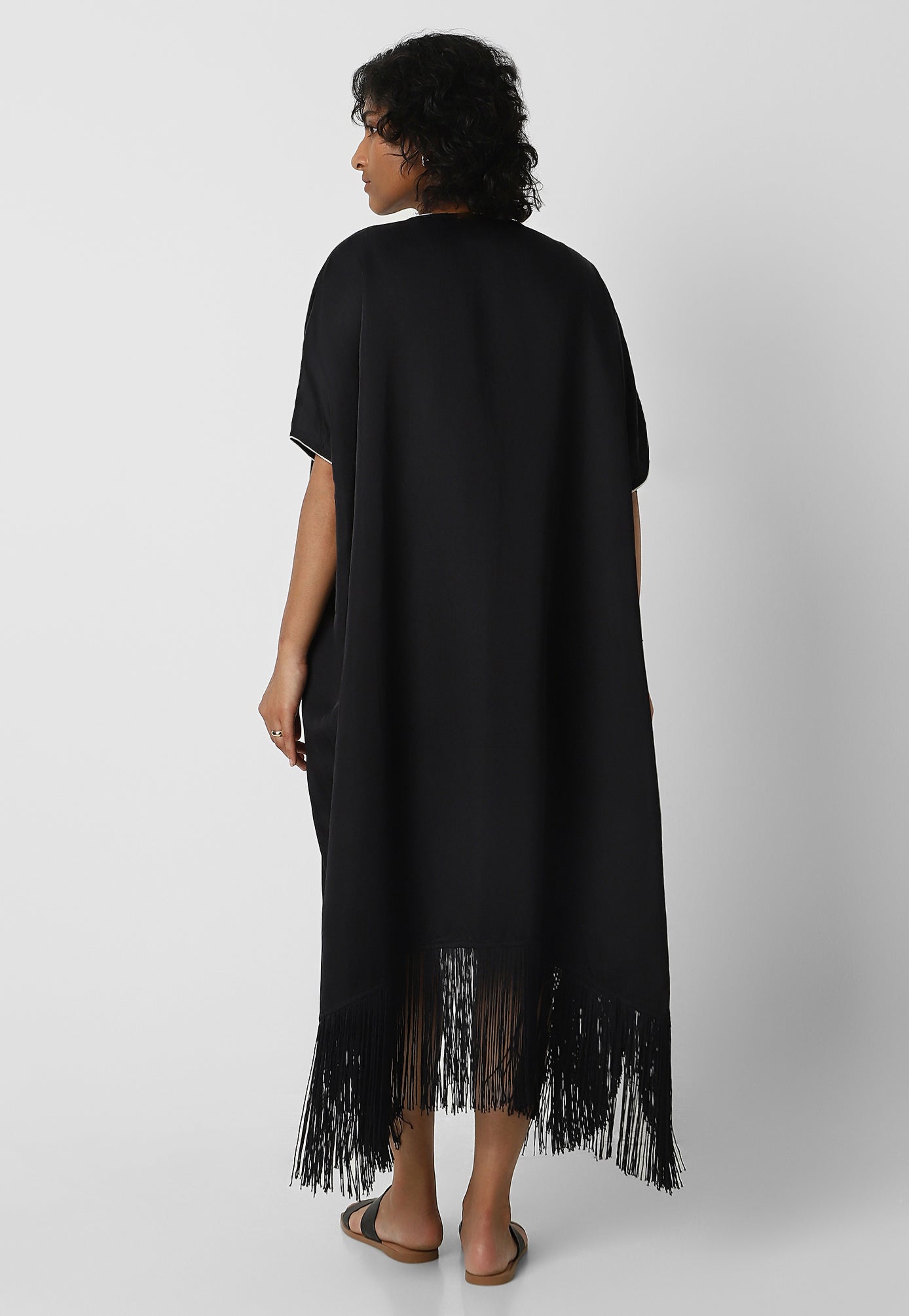 Floral Fringe Sqaure Dress