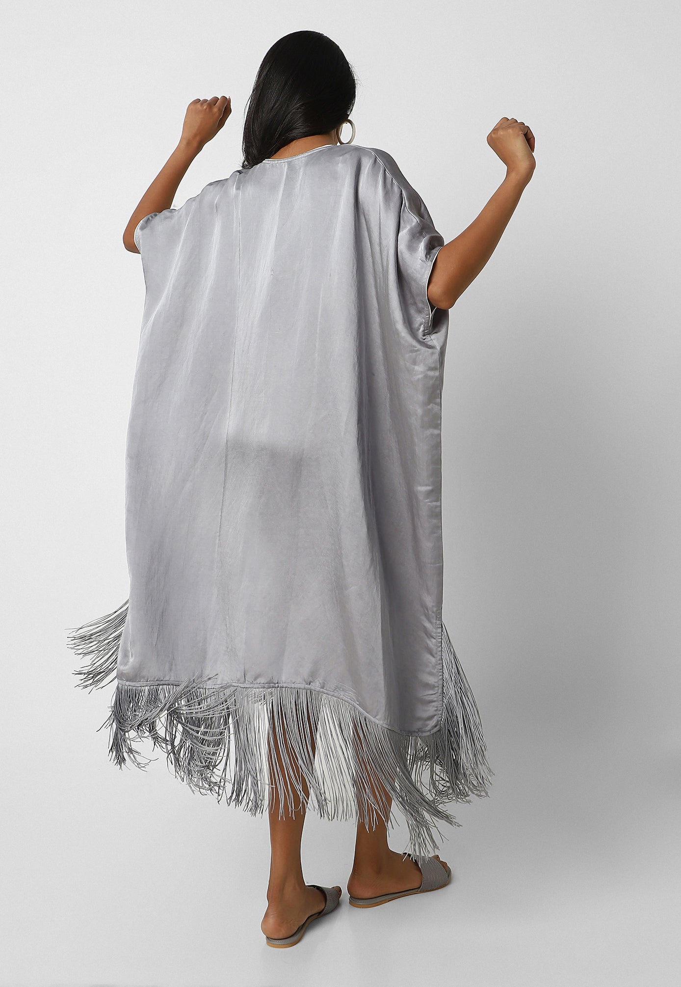 Floral Fringe Sqaure Dress