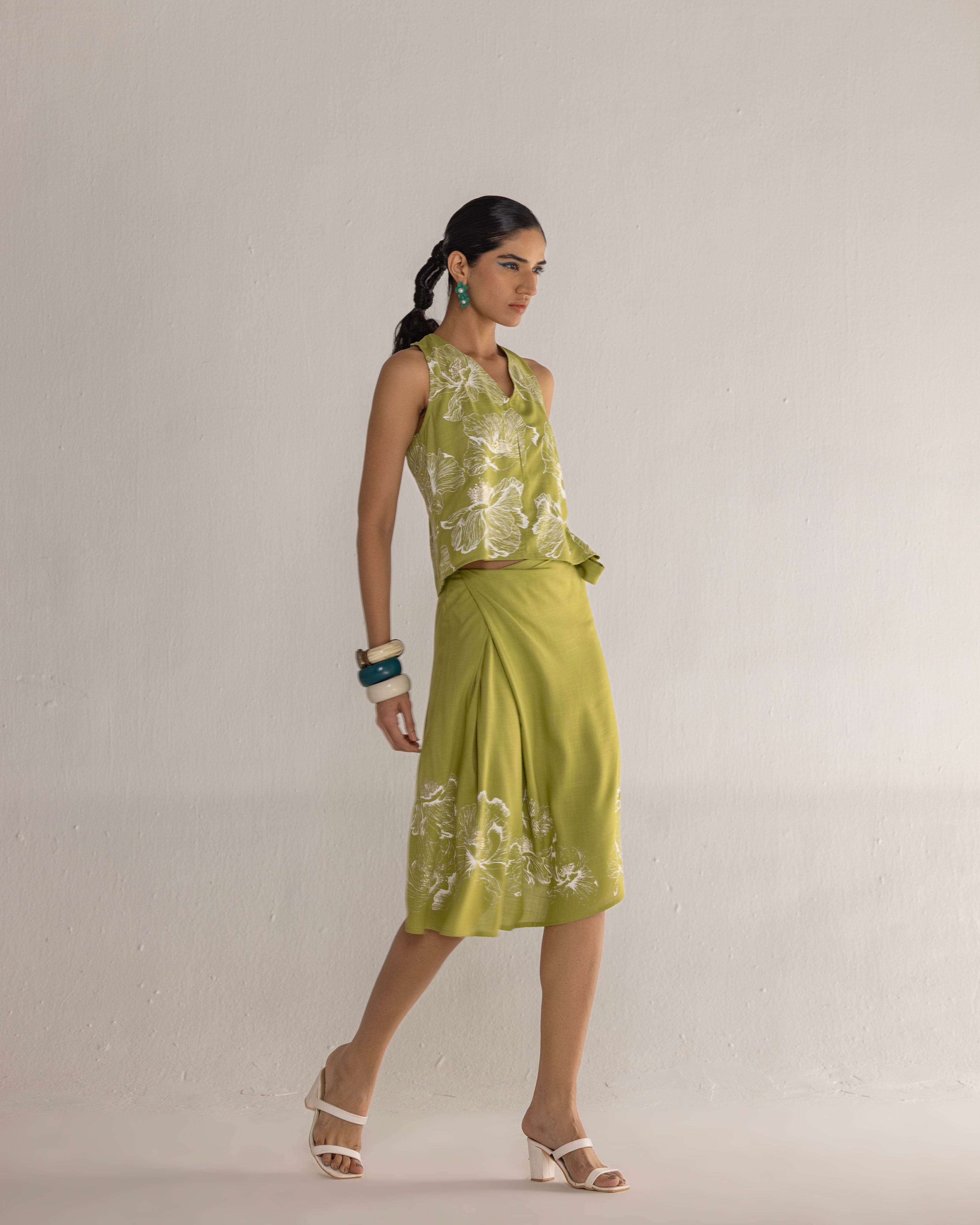 FLORAL WALTZ FOLD SKIRT CO-ORD