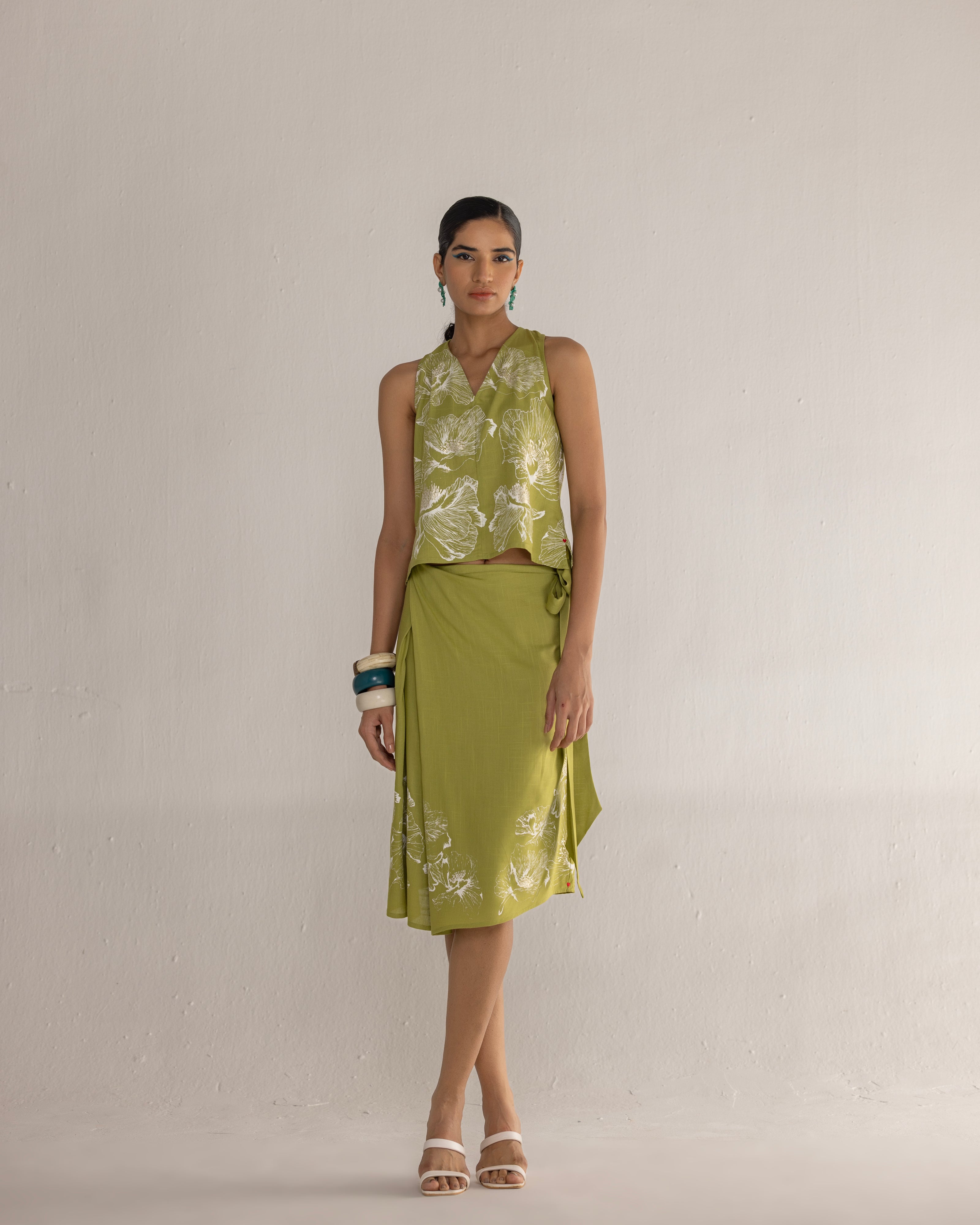 FLORAL WALTZ FOLD SKIRT CO-ORD