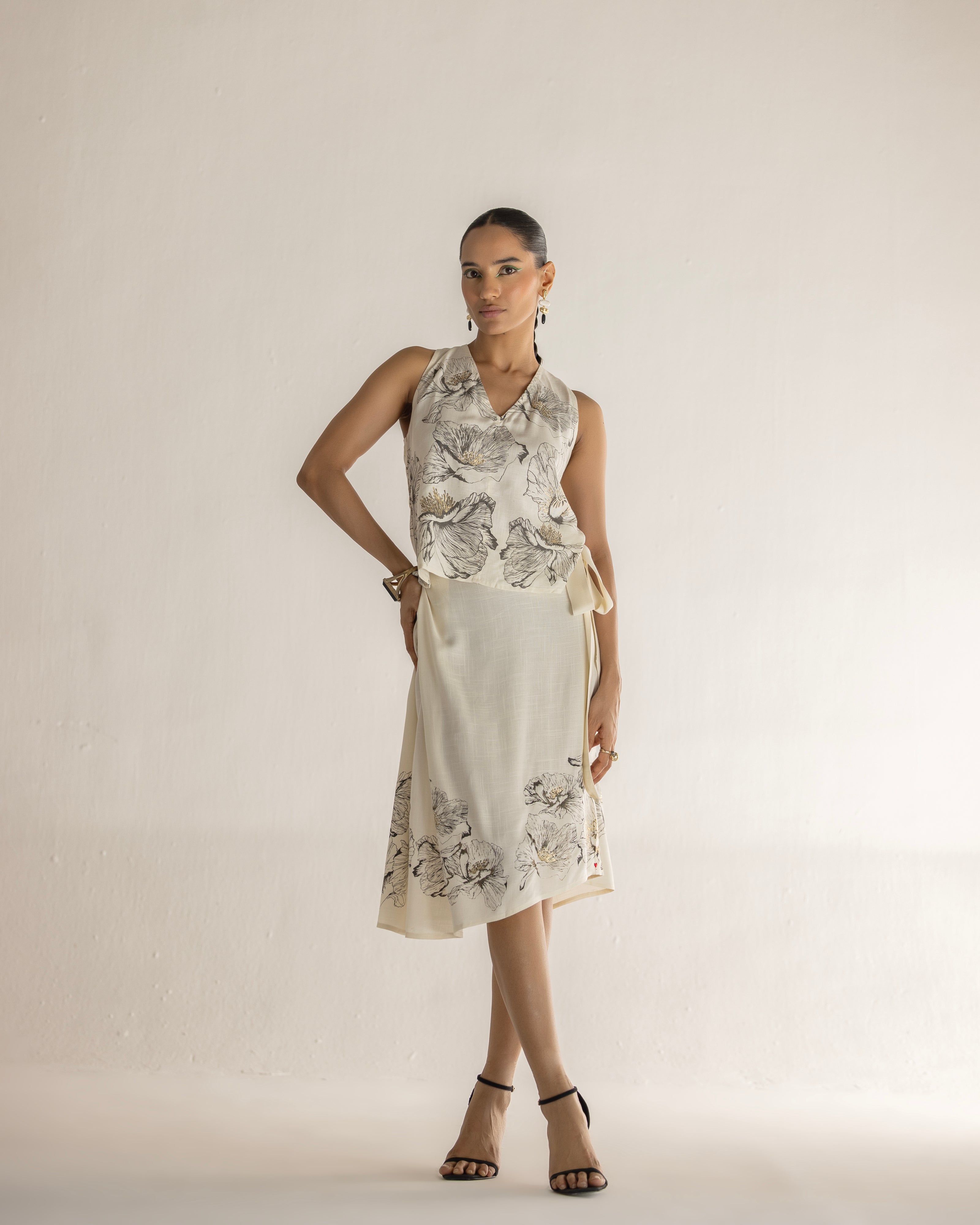 FLORAL WALTZ FOLD SKIRT CO-ORD