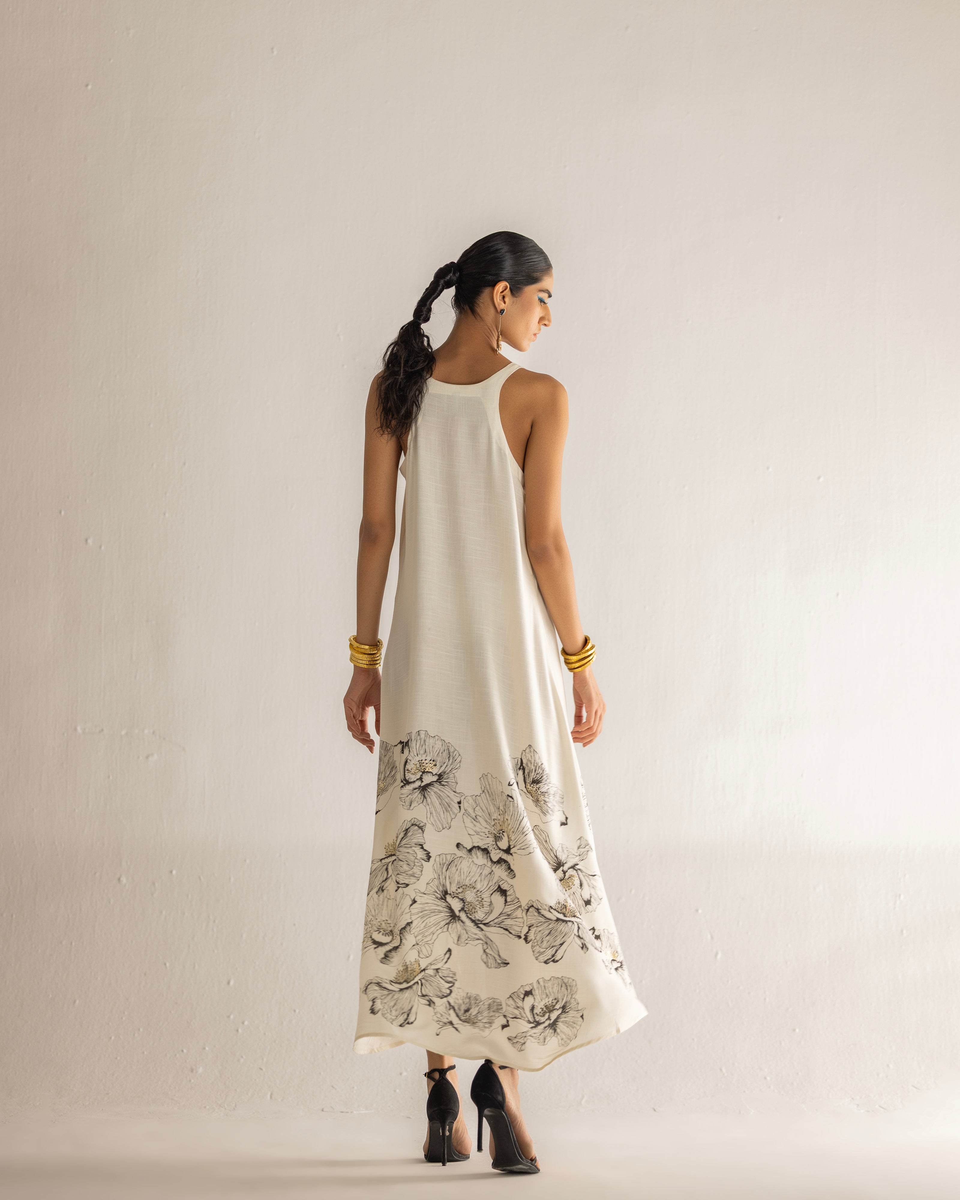 FLORAL WALTZ RACERBACK DRESS