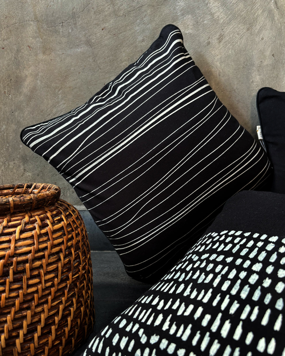 Forest Land Cushion Cover Set of 3 - Black