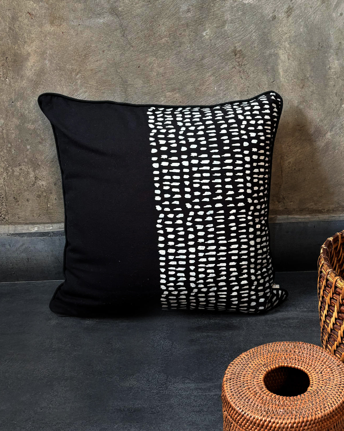 Forest Land Cushion Cover Set of 3 - Black