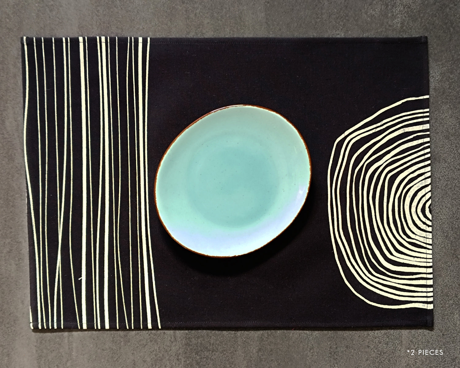 Forest Land Table Mat Set of 4 - Black