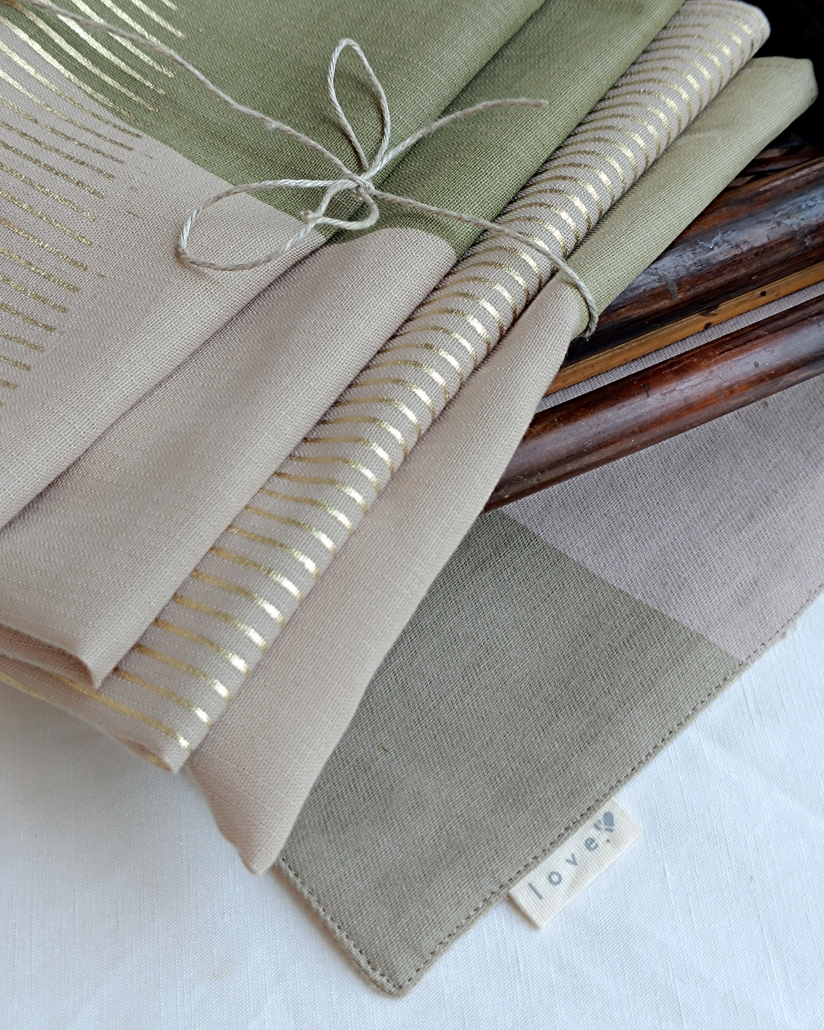 Mountain Scapes Napkins Set of 4 - Natural Sage