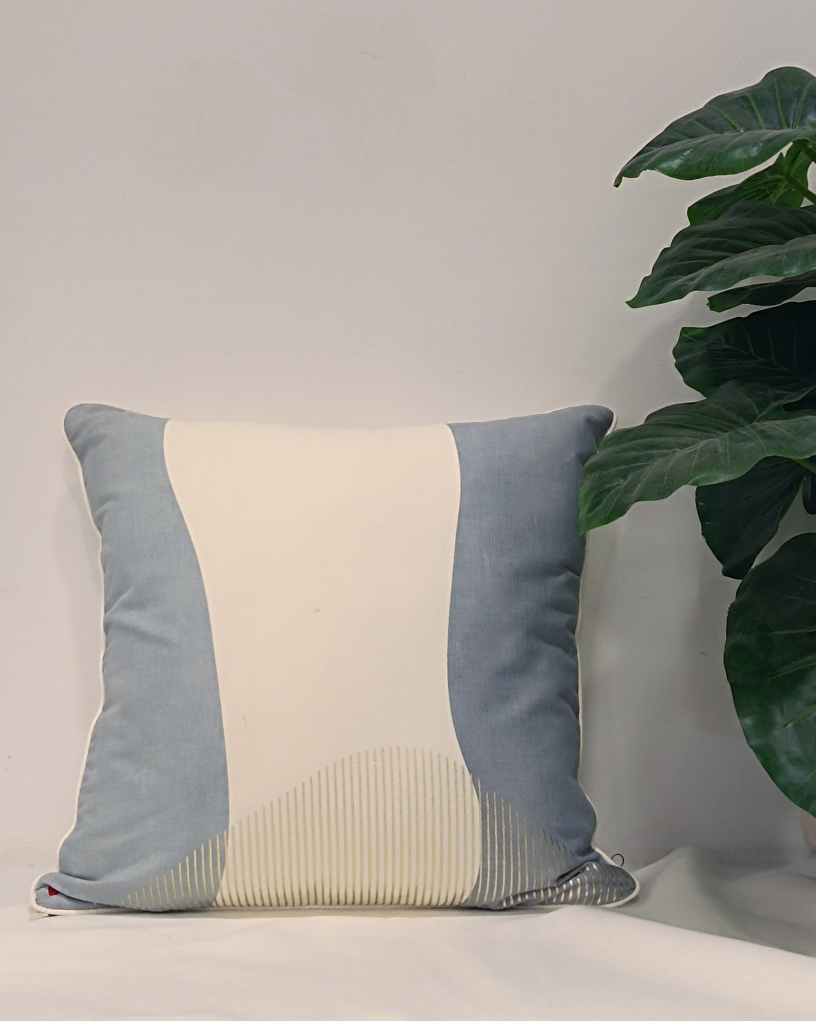 Mountain Scapes Cushion Cover Set of 3 - Off-White Blue