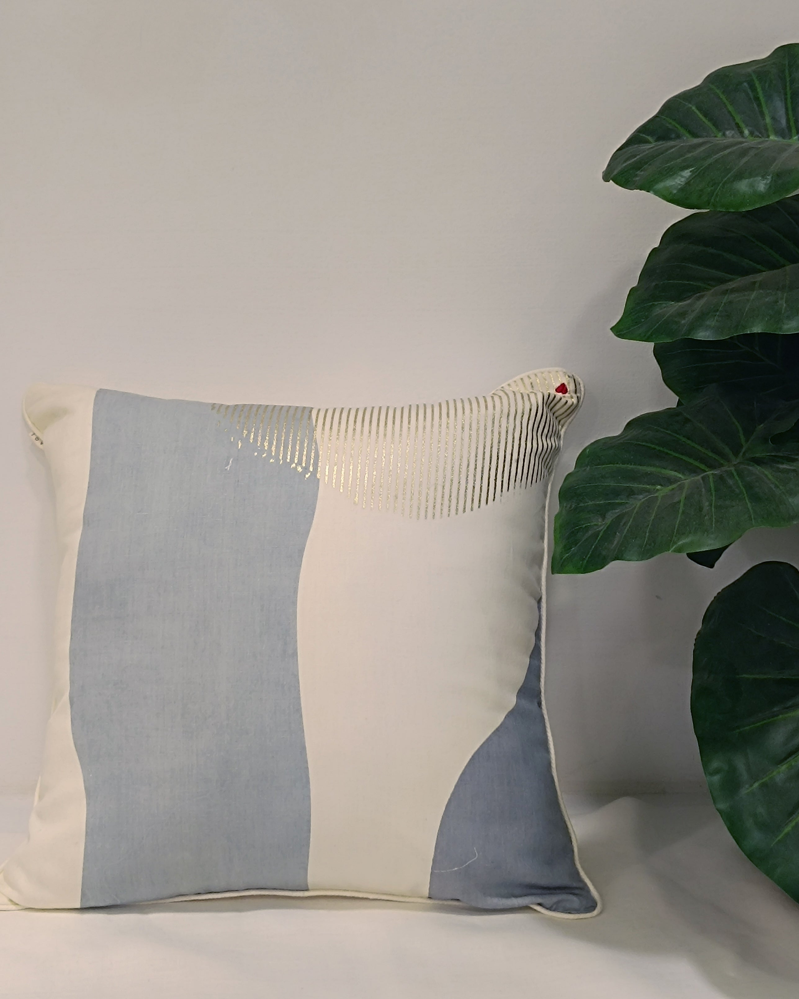 Mountain Scapes Cushion Cover Set of 3 - Off-White Blue