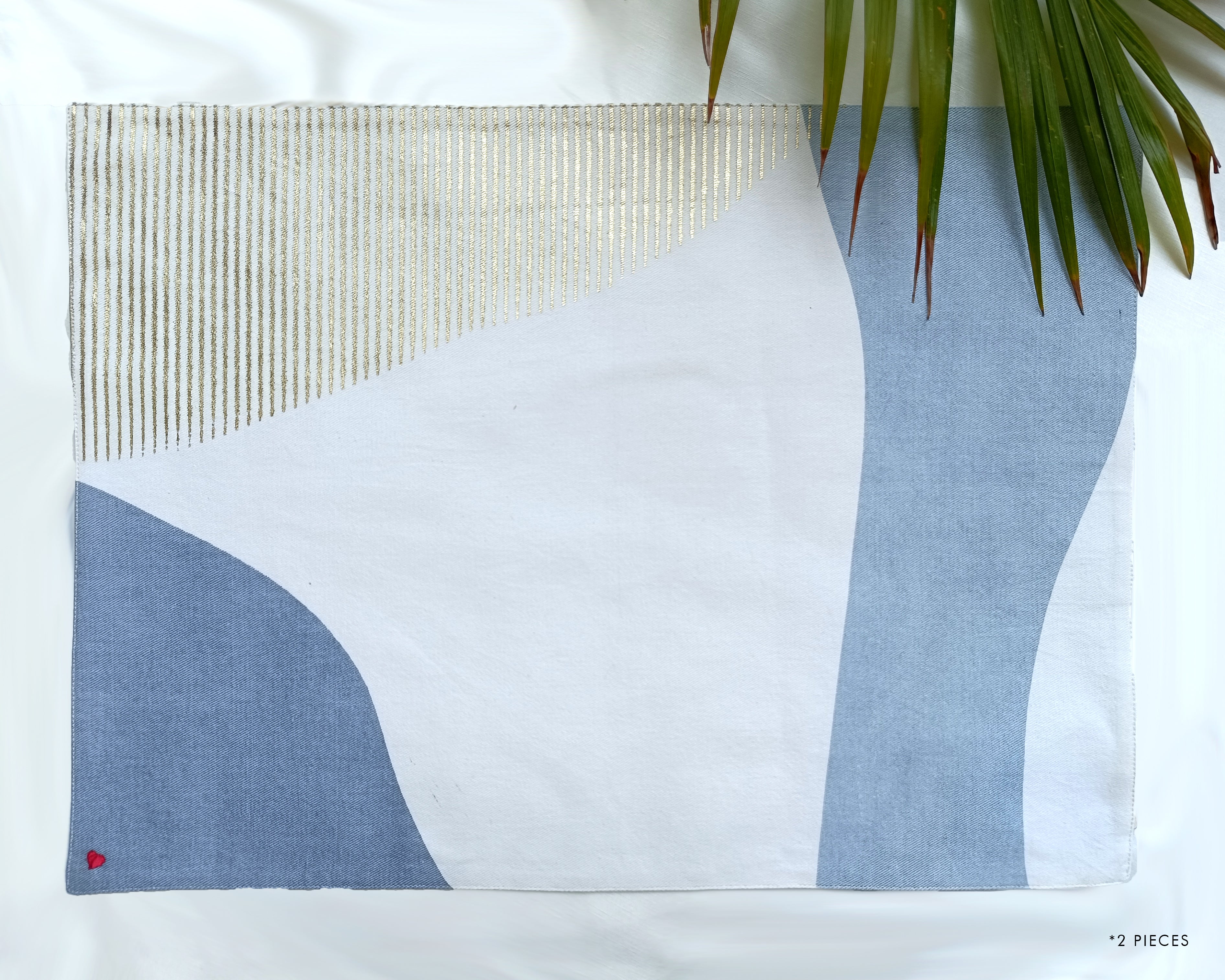 Mountain Scapes Table Mat Set of 4 - Off-White Blue