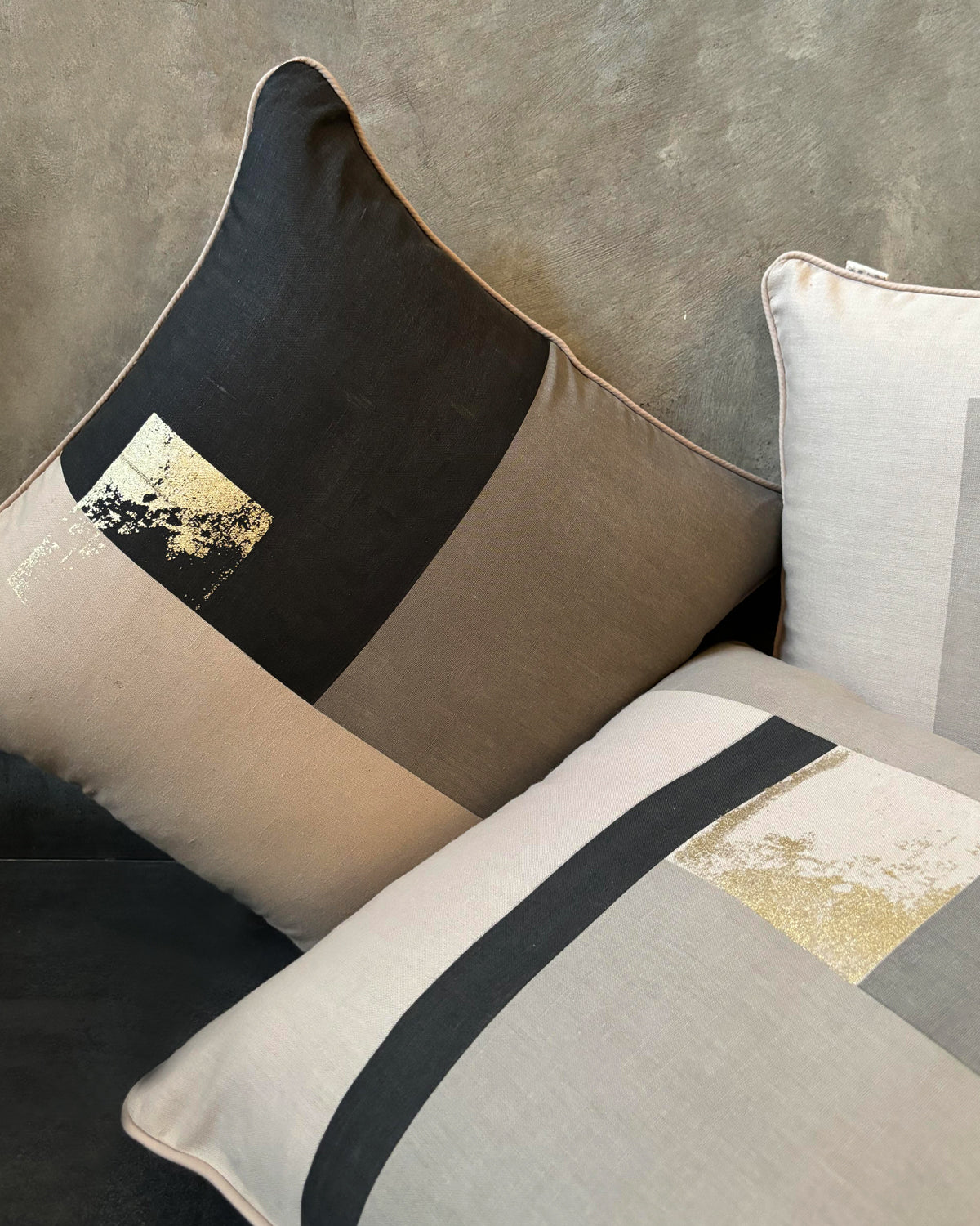 No Grey Area Cushion Cover Set of 3 - Black