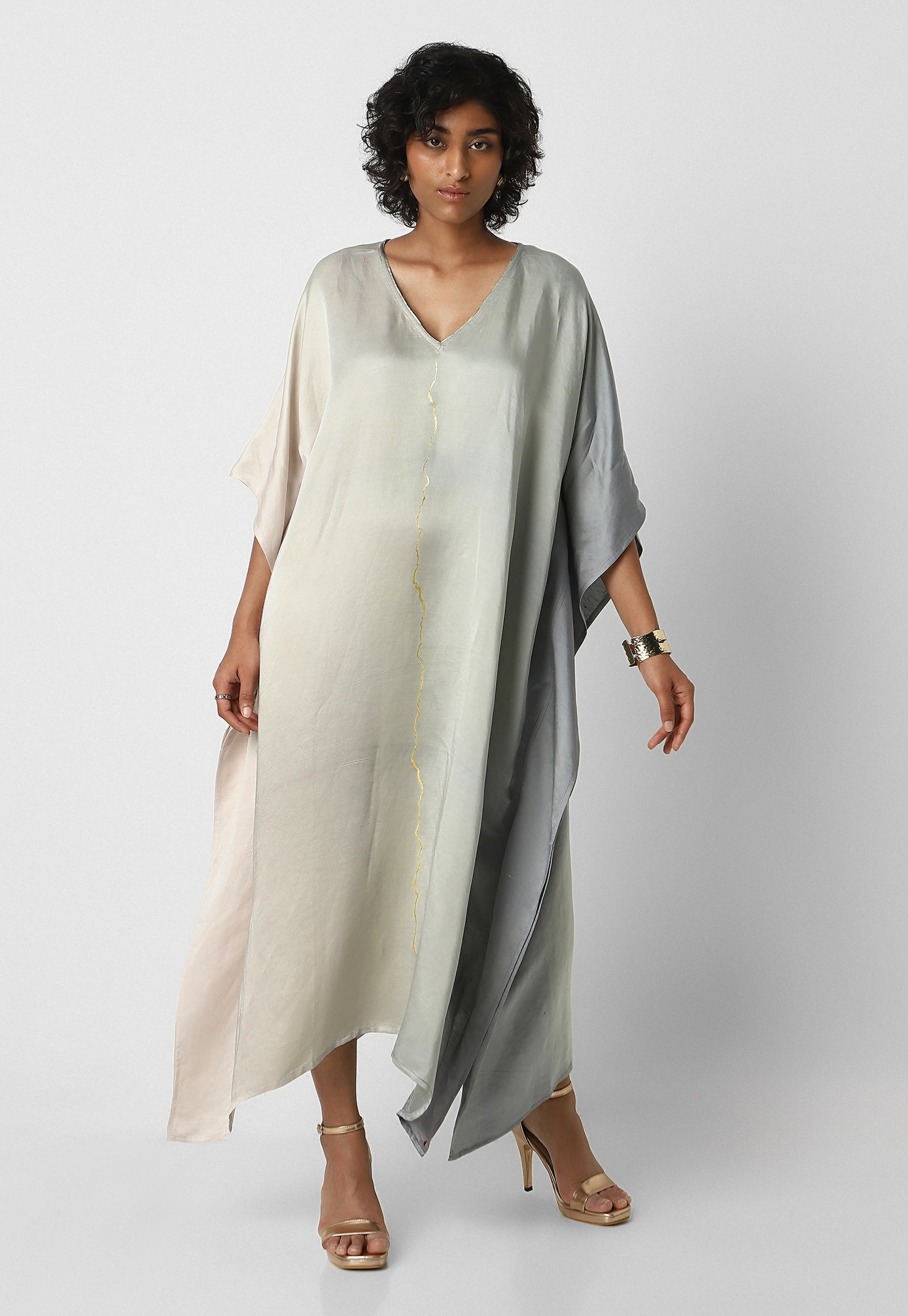 Shaded Gold Lightning Square Dress