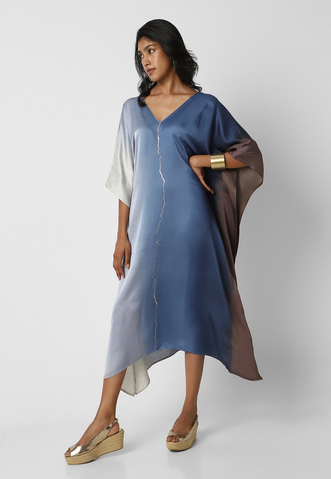 Shaded Gold Lightning Square Dress