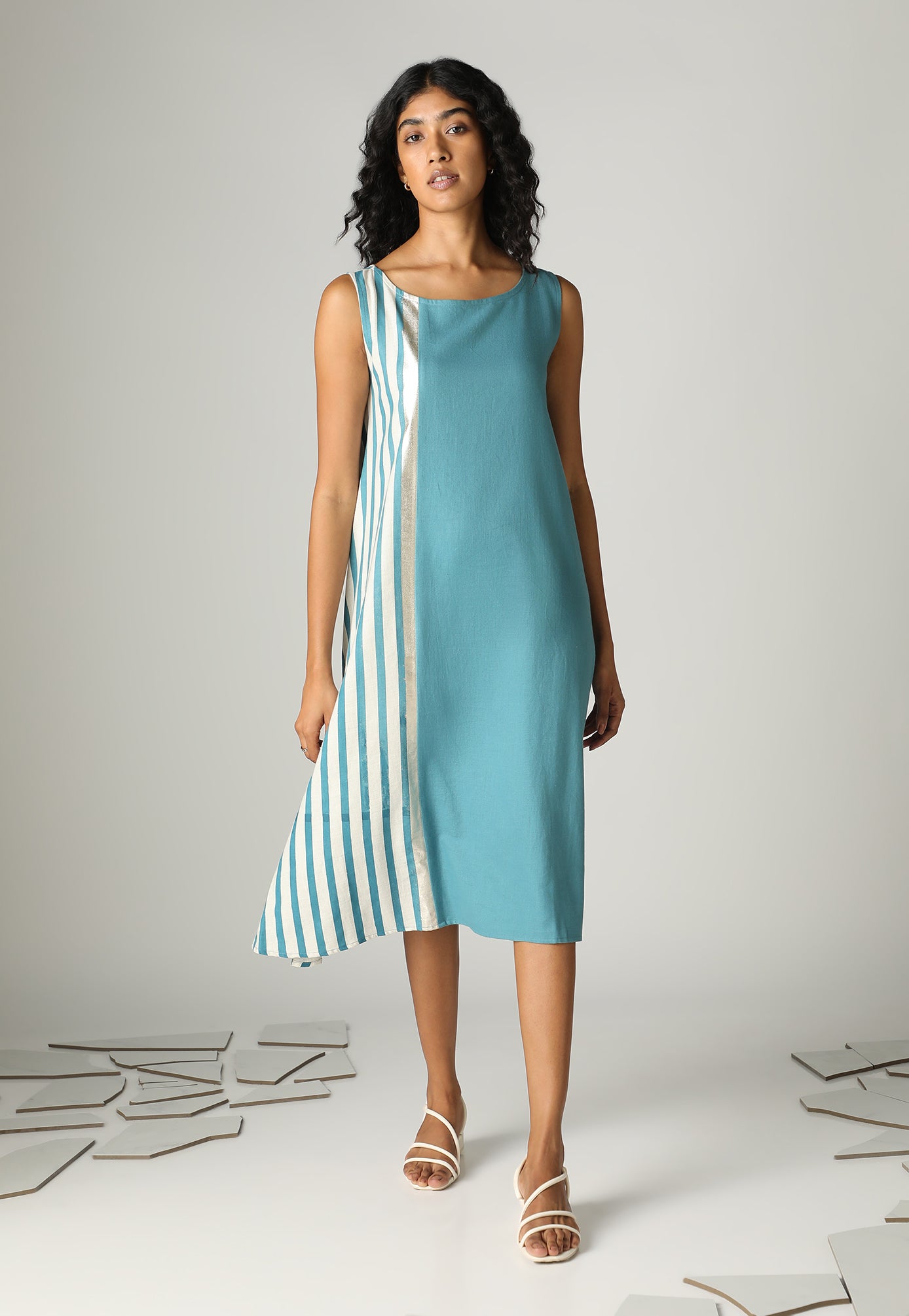 BEHIND BARS DIAGONAL FLARE DRESS