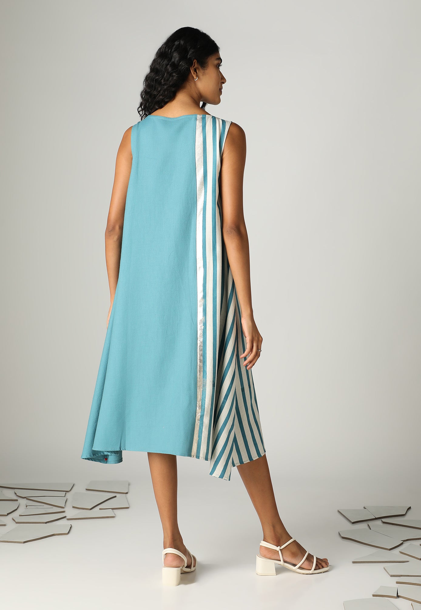BEHIND BARS DIAGONAL FLARE DRESS