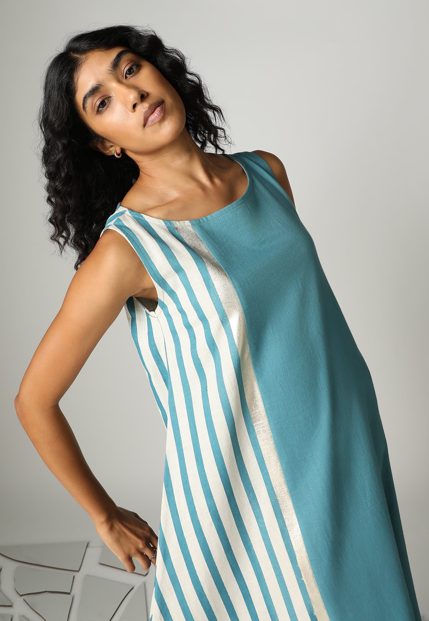 BEHIND BARS DIAGONAL FLARE DRESS