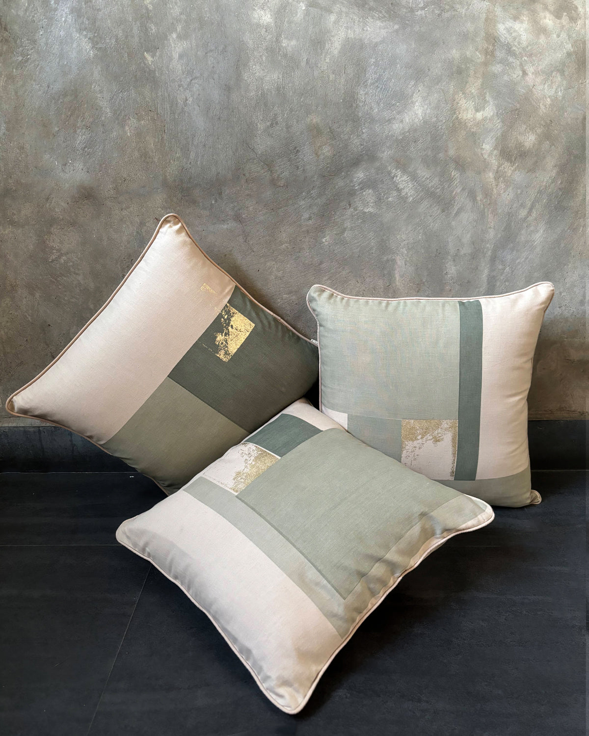 No Grey Area Cushion Cover Set of 3 - Sage