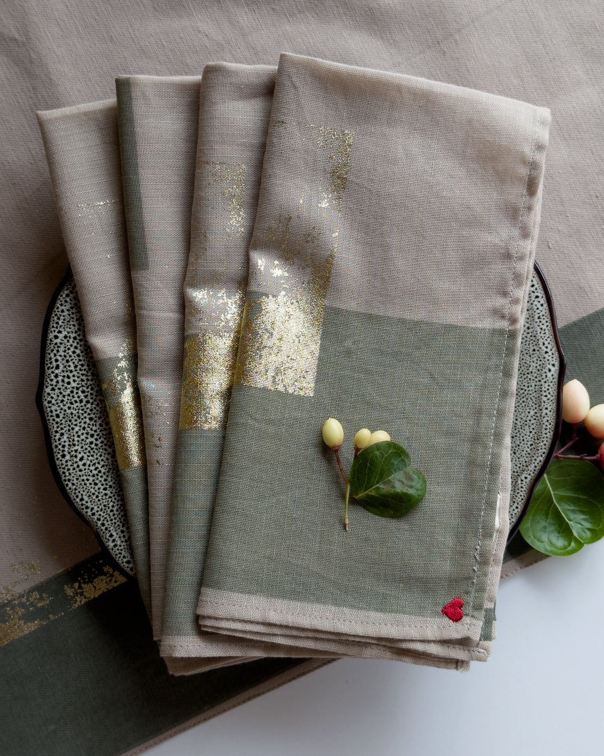 No Grey Area Napkins Set of 4 - Sage